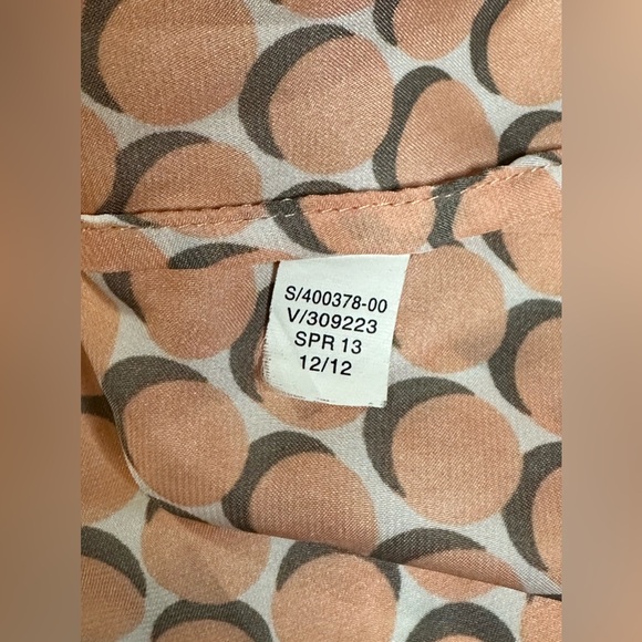 Banana Republic Peach & Gray Sleeveless Button Up Tank Top Blouse Classic Size 4 - Picture 5 of 6